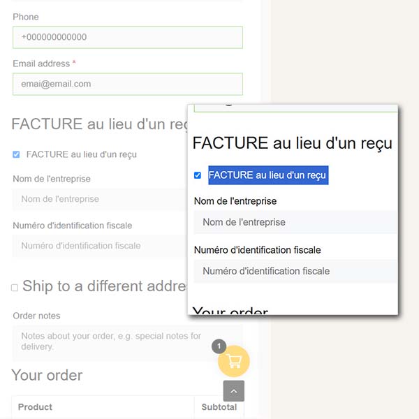 FACTURE au lieu d'un reçu