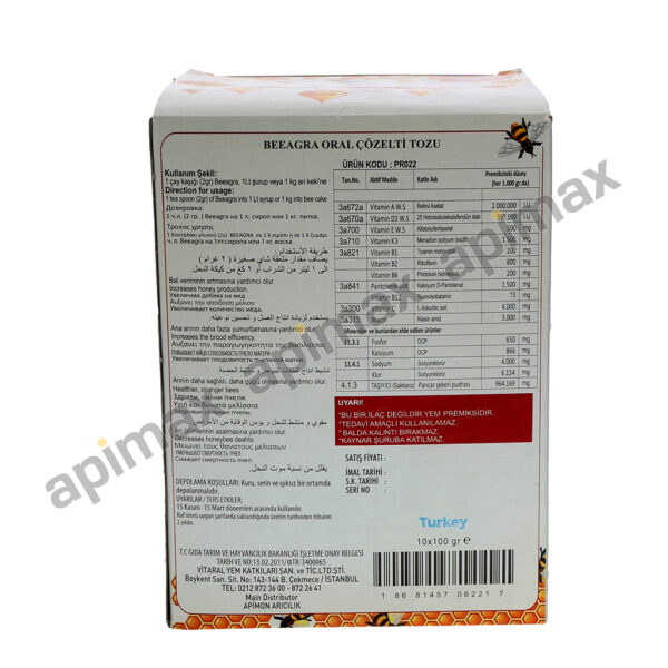 BEEAGRA Complexe de Vitamines et Minéraux Complément Alimentaire pour Abeilles 1 kg – Image 3